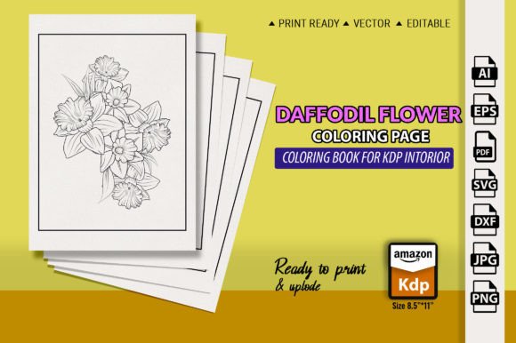 Unwind with a Printable Daffodil Coloring Book